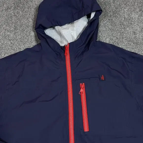 Johnnie-O Jacket Mens Large Blue PREP-FORMANCE Hooded Windbreaker Lightweight - Picture 2 of 11